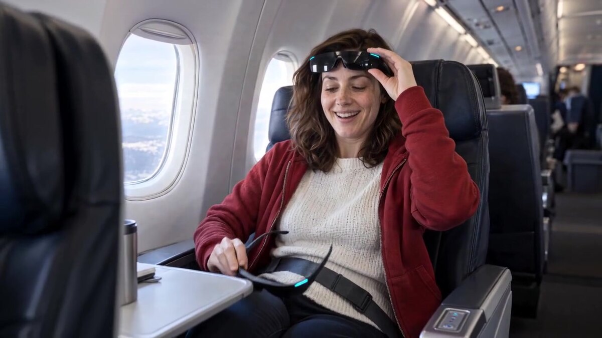 Watching movies on a flight