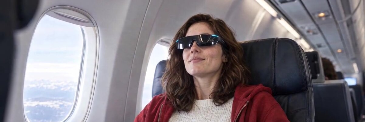 Wearing CineVue Go on a plane